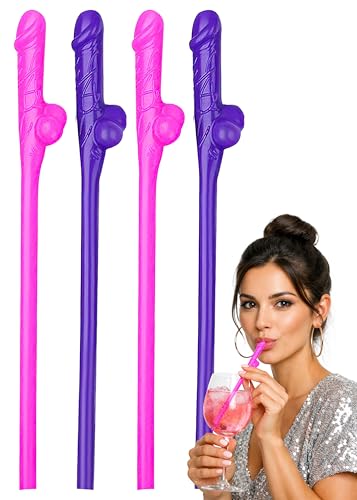 24 Pcs Funny Party Drinking Straws for Bachelorette Willy Pennis Novelty Straws Girls Night and Bridal Shower Supplies Hen Party Decorations