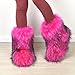 qenqenr Fashion Fur Boots,Flat Heel Comfy Plush Warm Snow Booties,2025 Winter Outdoors Furry Boots,Mid-Calf Faux fur Boot for Women.