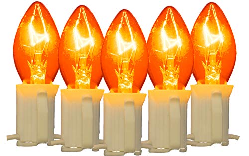 Set de 25 Luces C9 Naranja para Exterior 25FT Cordón miniatura 7