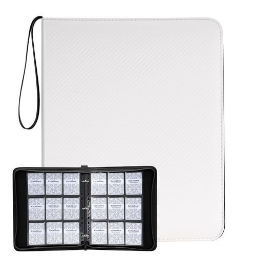 Image of Card Binder - 720 Capacity, Zippered Trading Card Holder for MTG, Sports & Collectible Cards - Acid-Free, Durable & Travel-Friendly Storage (White, 9 Pocket)