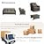 CHITA 4 Pieces Wicker Patio Furniture Set, Outdoor Conversation Set with 2 Pieces Rattan Rocking Swivel Chairs, 3-Seater Sofa, Coffe Table