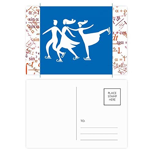Ski sports d hiver jeu de cartes postales bleu merci 20pcs multicolore