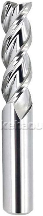 KEHAOU CNC Tools HRC55 Solid Carbide End Mill for Aluminum and Other Non Ferrous Metals, 3 Flutes, 45 Degree Helix, 6mm Shank, 3/4" Length of Cut, 2" Overall Length