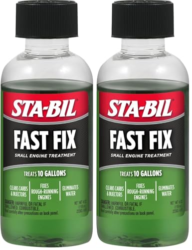 STA-BIL Fast Fix Small Engine Treatment - Cleans Carbs and Injectors - Fixes Rough Running Engines - Eliminates Water - Treats 10 Gallons, 4 fl. oz. (22303) (Pack of 2)