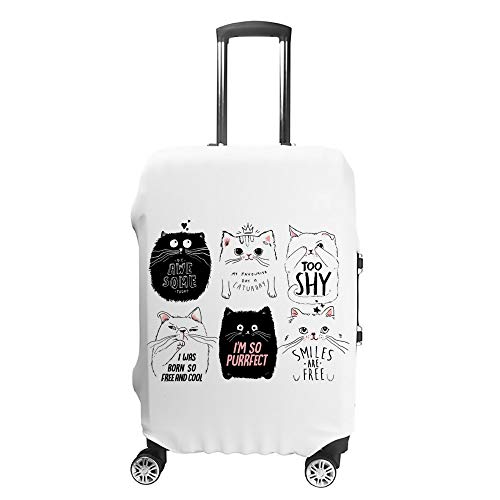 Housse de voyage valise CHEHONG motif chat mignon en polyester lavable