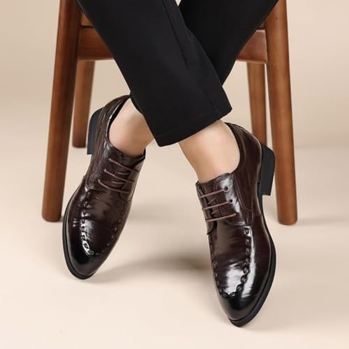 Men's Fashion Classic Dress Shoes Low Top Lace-Up Wedding Formal Walking Business Leather Comfortable Oxfords Shoes2