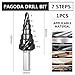 ENEVABAGB Pagoda Drill Cobalt-containing Industrial Grade TiAlN Stainless Steel Reaming Drill Trapezoidal Straight Groove Step Drill Bit(7 Steps)