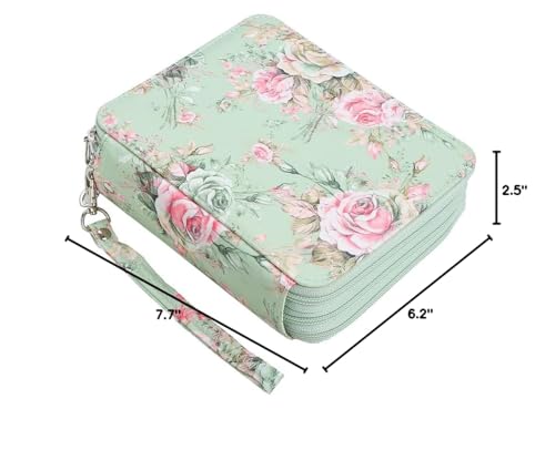Image of 72 Slots Pencil Case Organizer w /Removal Handle Strap | 3-Layer Zipped Pencils Box Large for Colored Pencils Watercolor Pencils for Office and Travel for Artist