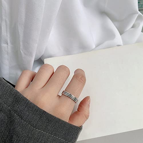 Bague ajustable en argent S925 massif et son design ondulé haute finition