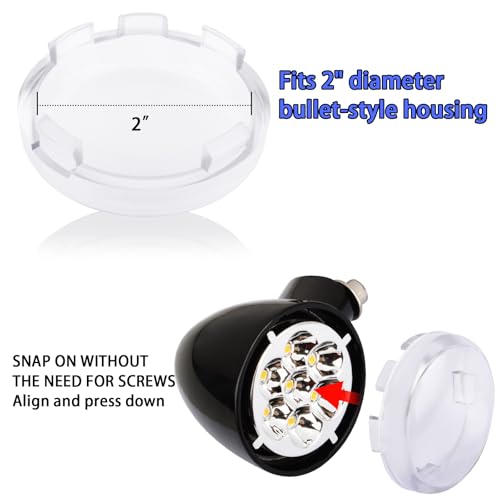 Image of Turn Signal Lens Kit,Front /Rear Bullet Turn Signal Light Replacement Lenses Covers for Harley Sportster 883 1200 /Touring Road King Electra Glide Street Glide /Softail /Dyna /V-Rod,Clear,2 PCS