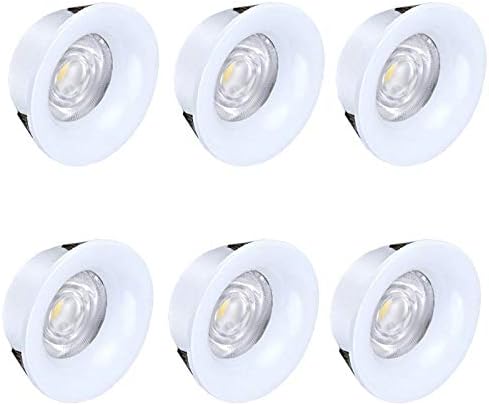 Pack of 6 5W COB-Chipset LED Ceiling Cabinet Flush Mount Recessed Light Fixture Indoor Black 3000K