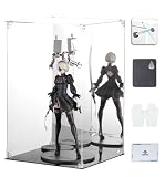 COOLTAKU フィギュアケース アクリル UVカット 背面ミラー マグネット式 磁石付き前扉 積み重ね強化 コレクションケース より堅固 組み立て式 アクリルケース ディスプレイケース 防汚れ 手袋 クリーニング クロス付き 内寸 (幅25×奥行25×高さ40cm, 黒い台座＋背面ミラー)