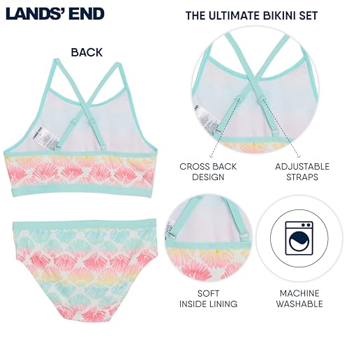 Image of Lands' End Girls' Swim UPF 50+ Adjustable Strap Bikini Set