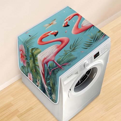 Cartoon Pandas Bamboo Washer and Dryer Covers, Dustproof Waterproof Laundry Covers for Washer and Dryer, Washing Machine Cover Fit for Most Top