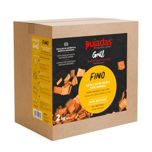 MBH - Astillas Naturales para brasa de Madera de Roble con Aroma Natural. Caja de 2kg, Ideal para Carne, Pescado y verdura. Barbacoa con Toque ahumados.