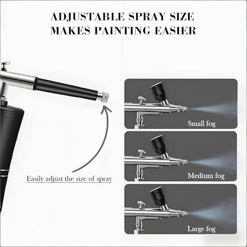 Kabelloses Airbrush Set mit Kompressor – Tragbare Airbrushpistole für Kuchendekoration Nageldesign Make-up Tattoos Modell- und Gesichtsbemalung (Schwarz)
