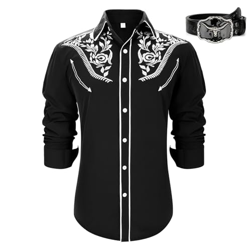 Western Cowboy Shirts and Western Leather Belt for Men