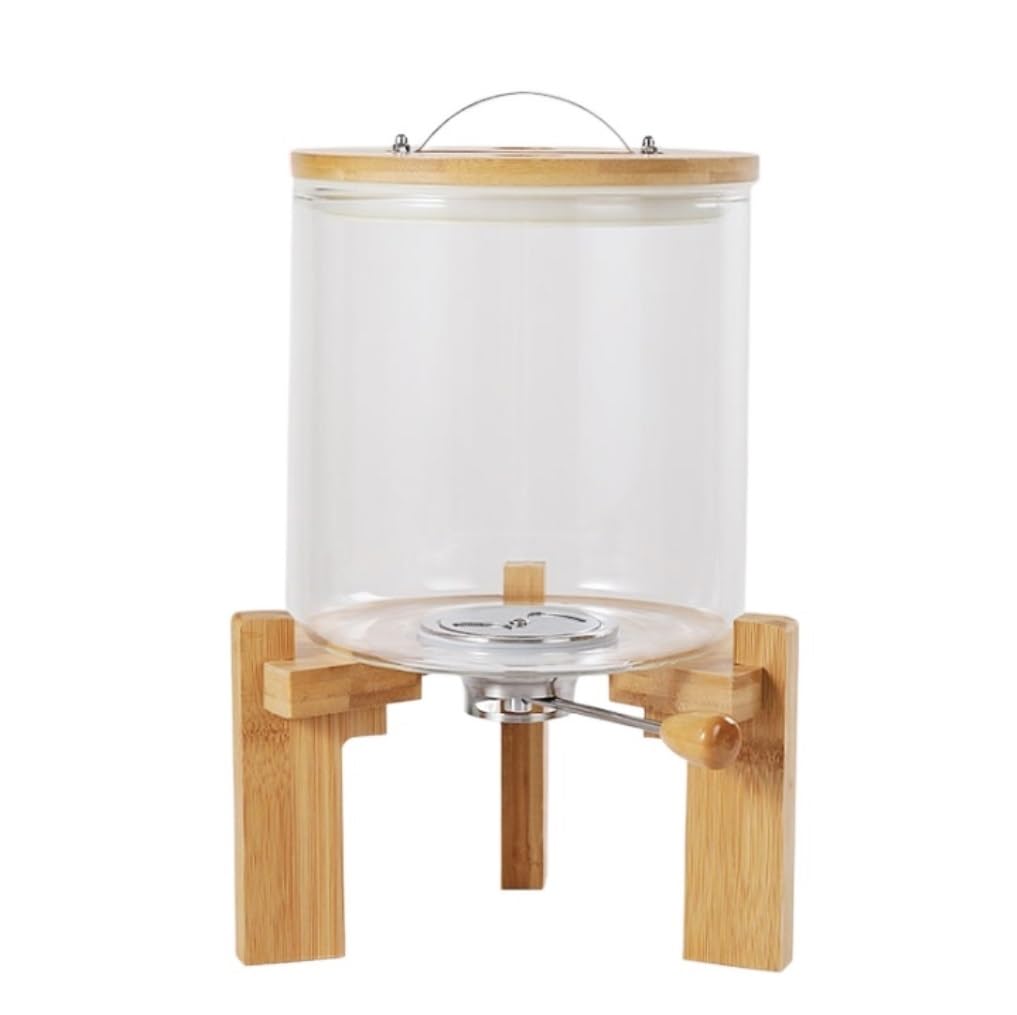 CVdrtyED Dry Food Cereal Dispenser Cereal Container Storage With Valve Dispenser Dry Goods Pantry Rice Container(5L)