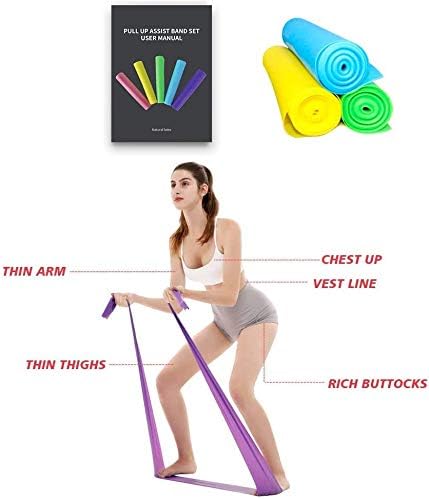 Long Resistance Bands Set, 3 Pack Skin-Friendly Non-Latex TPE Athletic Elastic Bands, Workout Bands with Portable Pouch for Fitness, Exercise, Strength Training