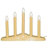 5 Lights Electric Window Candles, Christmas Window Candles with 6 C7 Clear Bulbs(1 Spare), Plug in Window Candles 5 Watt Country Candle Lamp for Window Home Table Party Christmas Decoration