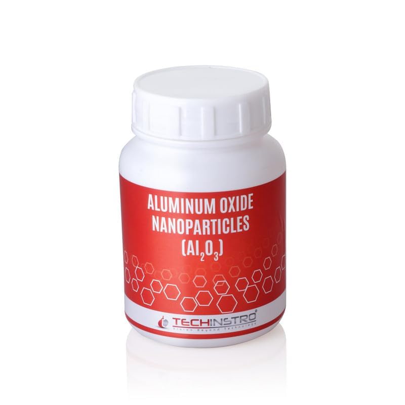 Techinstro Aluminum Oxide Nanoparticles (Al2O3) (Powder form/White/Near Spherical Morphology)(Particle size <50 nm (DLS))(pH level 8-10)(Density 0.79 g/cm3 at 25 °C)(Pack of 25 Grams)
