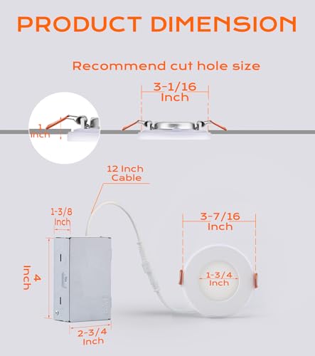 Image of [6 Pack] CLOUDY BAY 3 Inch RGB Smart Recessed Lighting with Gradient Accent Light and Night Light,2700K~6500K,7W Recessed Lights Ultra-Thin Downlight Compatible with Alexa and Google Home Assistant