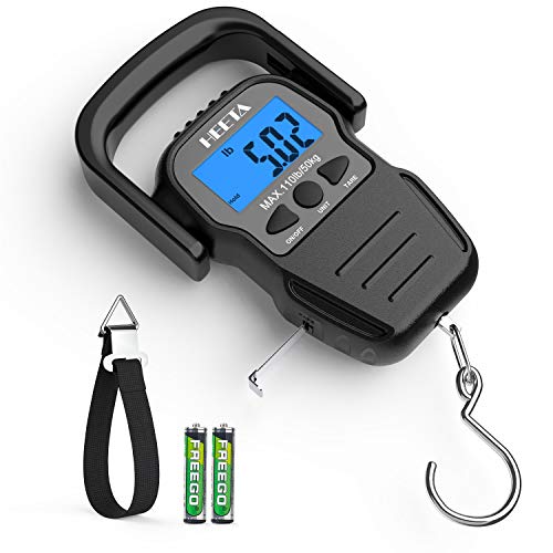 HEETA Fish Scale with Backlit LCD Display, Digital Portable Hanging Scale Luggage Scale
