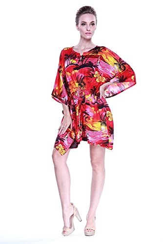 Image of Hawaii Hangover Family Matching Hawaiian Clothes, Sunset Red | Family matching Hawaiian outfits, Sunset Red, lightweight rayon, machine washable, tropical floral print, luaus, cruises