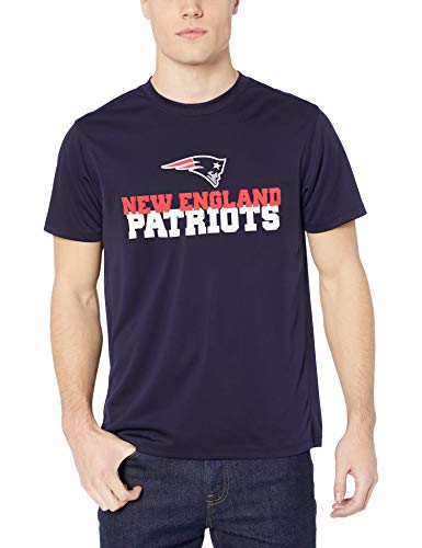 OTS NFL New England Patriots Men s Poly Dot Tee, Piled, Large