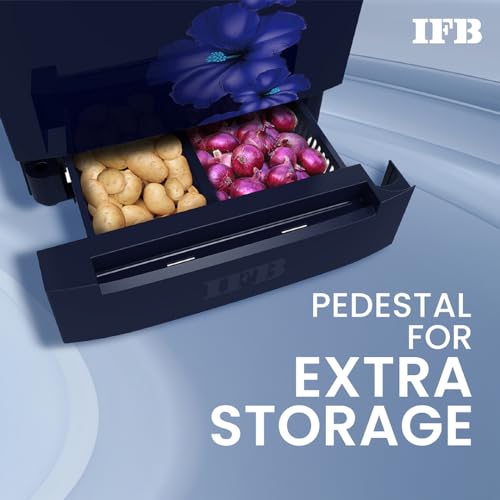 Image of IFB 187L 3 Star Direct-Cool Single Door Refrigerator (IFBDC-2133NBHED, Floral Falls Blue) Extraordinary Space with Base Drawer and Humidity Controller