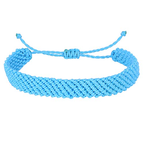 KELITCH Handmade Friendship Bracelet Colour Candy Wide Bohemia Woven Wrap Bracelets Fashion New Adjustable Bracelets Mixed Jewelry (Light Blue 4L)