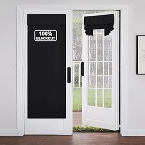 NICETOWN Black French Door Curtains for...