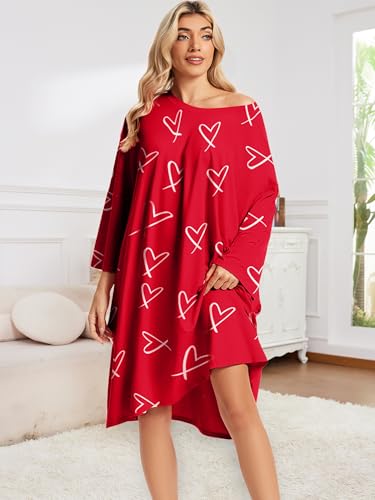 Image of CRIPOM Plus Size Moo Moos for Women Oversized Sleep Shirts for Women Oversized Nightgown with Pocket Fit S-5XL