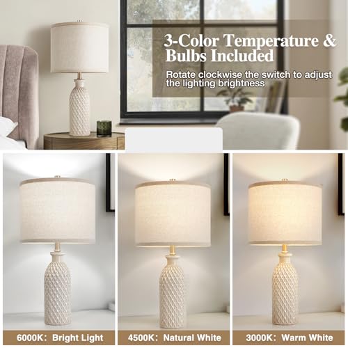 Luvkczc Modern Ceramic Table Lamp Set of 2, Adjustable Color Temperature by Luvkczc - Used condition - Image 3