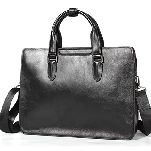 Men's Handbag Leather Work Business Briefcase Men's Bag Layer Cowhide Computer Bag Large Capacity2