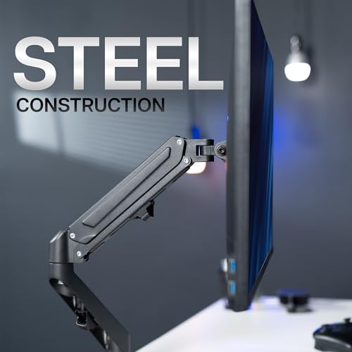 Image of VIVO Heavy Duty Single Monitor Tension Arm for up to 27 inch Screens, Holds 14.3 lbs, Premium Desk Mount Stand, Black, STAND-V101O