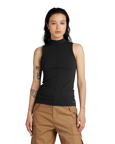 G-Star Raw Open Back Mock Slimsl Tops, Negro Dk Black D24502-D595-6484, Xl Para Mujer G-Star Raw Open Back Mock Slimsl Tops, Negro Dk Black D24502-D595-6484, Xl Para Mujer
