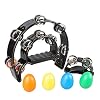 SUNYIN Double Row Tamburin, Metal Jingles Hand Percussion Hand Tamburin und Foot Tambourine Percussion mit Egg Shaker Musikinstrument