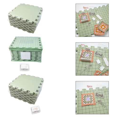 Image of MYADDICTION Knitting Blocking Mats Set Gift with Grids for Crochet Embroidery Crocheting 9 Mats