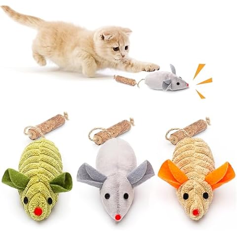 Potaroma Cat Toys 3Pcs Squeak Mice Cover