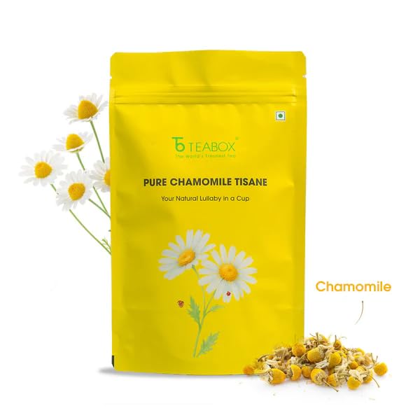 Image of Teabox Premium Pure Chamomile Flowers Tea - 30g | Caffeine Free Herbal Infusion | Vegan | Non-Bitter - GMO Free