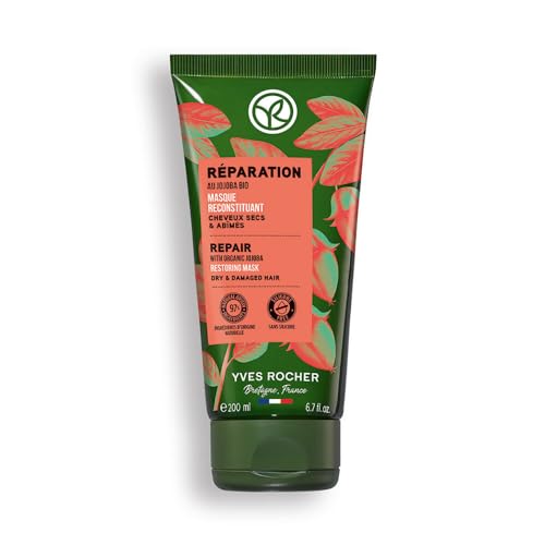 Yves Rocher Nourishing and Restoring Hair Mask Jojoba Oil 200 ml./6.7 fl.oz., 10.1 Ounce (Pack of 1), Green