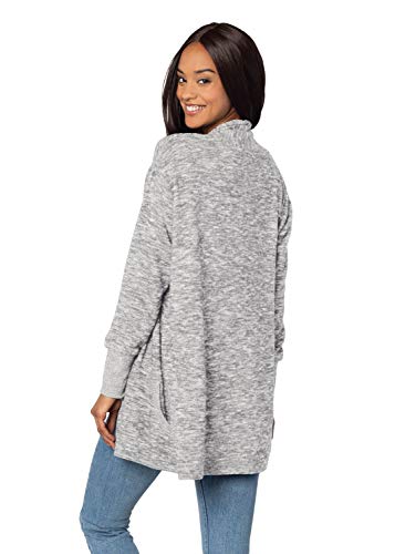 chicka-d Women's Cozy Fleece Cardigan Heather Grey3