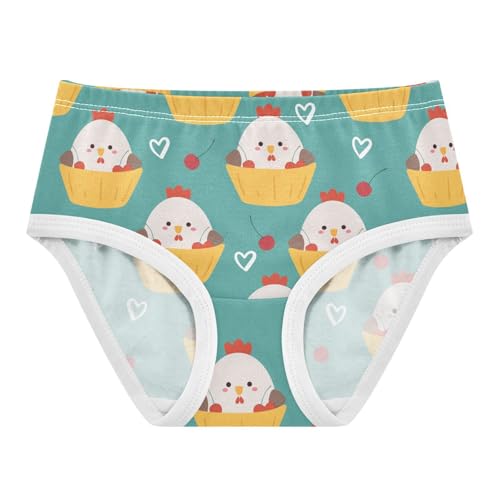 Wusikd Cartoon Chicken Girls' Underwear Cotton Cherry Girls Briefs Soft Toddler Underwear 4T