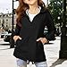 Fashion Lightweight Jacket for Girls Solid Hooded Zipper Windproof Warm Coat with Pockets Teen (Black, 9-10 Years)