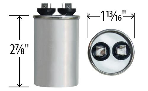 (2) Pack - GE Z97F9600-17.5 uf MFD 370 Volt VAC Genteq Replacement Round Run Capacitors