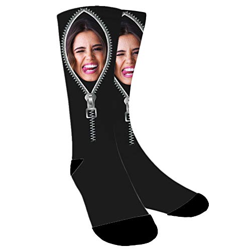 ABIsedrin Chaussettes de visage personnalisées, chaussettes Photo personnalisées, anniversaire de chaussettes drôles, cadeau de jour d'anniversaire-10 couleurs Cover