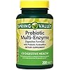 Spring Valley Multi-Enzyme Probiotic 200 Tablets + Your Vitamin Guide