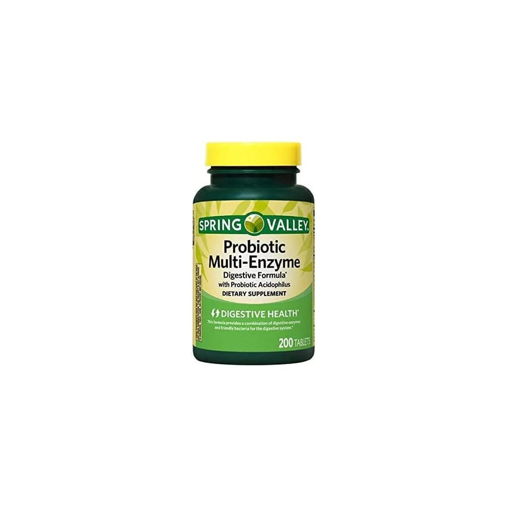Spring Valley MultiEnzyme Probiotic 200 Tablets + Your Vitamin Guide