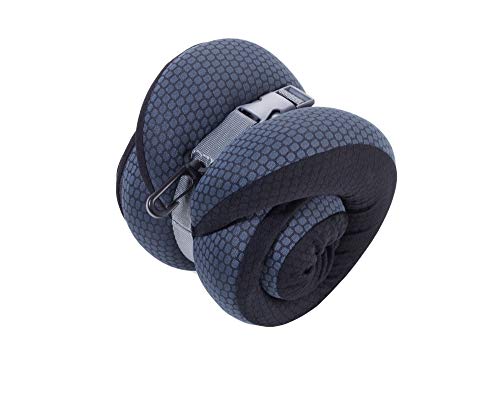 Almohada cuello espuma viscoelástica gris semicircular miniatura 3
